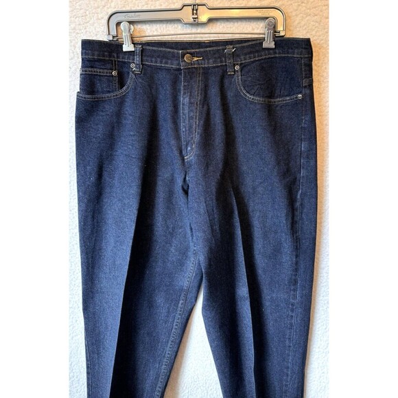 L.L.Bean Jeans Women 18 Medium Tall Denim Dark Wash High Rise Straight - Picture 3 of 13